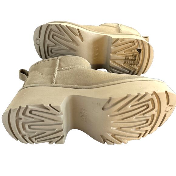UGG Classic Ultra Mini New Heights Womens Beige Classic Fashion Boots Sz 10 NEW - Picture 6 of 8